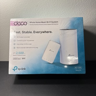 Deco Whole Home Mesh Wi-Fi System Dead Zone Killer Tp Link AC1200 Deco E3 SEALED