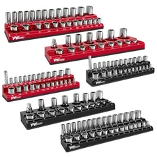Magnetic Socket Organizer Set, 6Pc Magnetic Socket Holder, 1/2", 1/4" and 3/8...