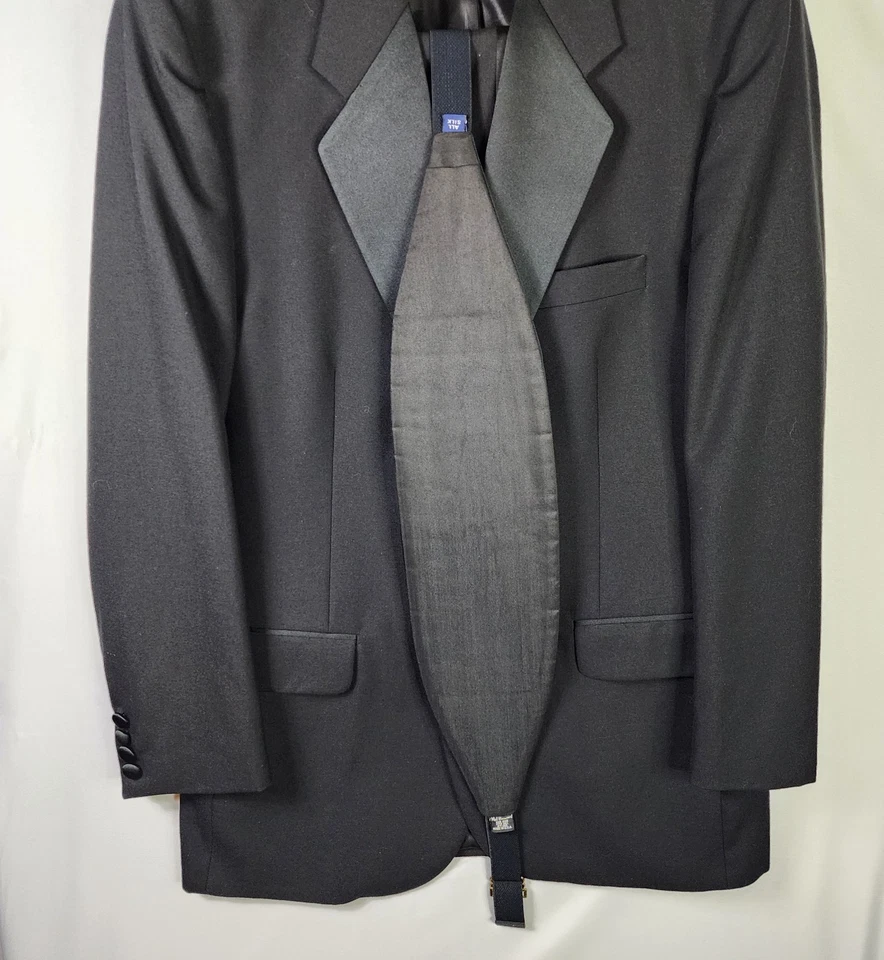 Kingsridge George Muse Ropa Hombre 2 Piezas Traje Negro Chaqueta 36L Pantalones 36x30 Foto 4 de 4