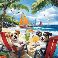 Paint by Numbers Kit for Adults, Cute Dogs Adult Paint by Number Kits on Canvas 