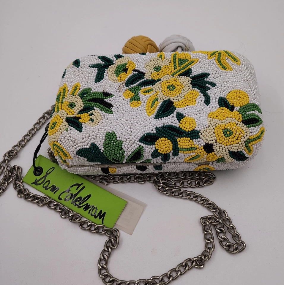 Nuevo con etiquetas Bolso sin asas Sam Edelman Annabelle estuche rígido con cuentas talla OS venta al por menor $128.00 Foto 2 de 4