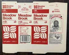 Greg Bell Bills 1986 Meadow Brook Milk Carton #11 RARE Unfolded Flat 12