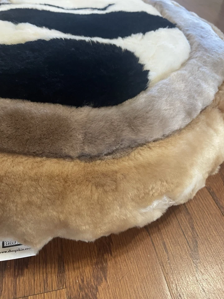 "Almohada de panda decorativa suave redonda de piel de oveja Cloud Nine 18""" Foto 4 de 4