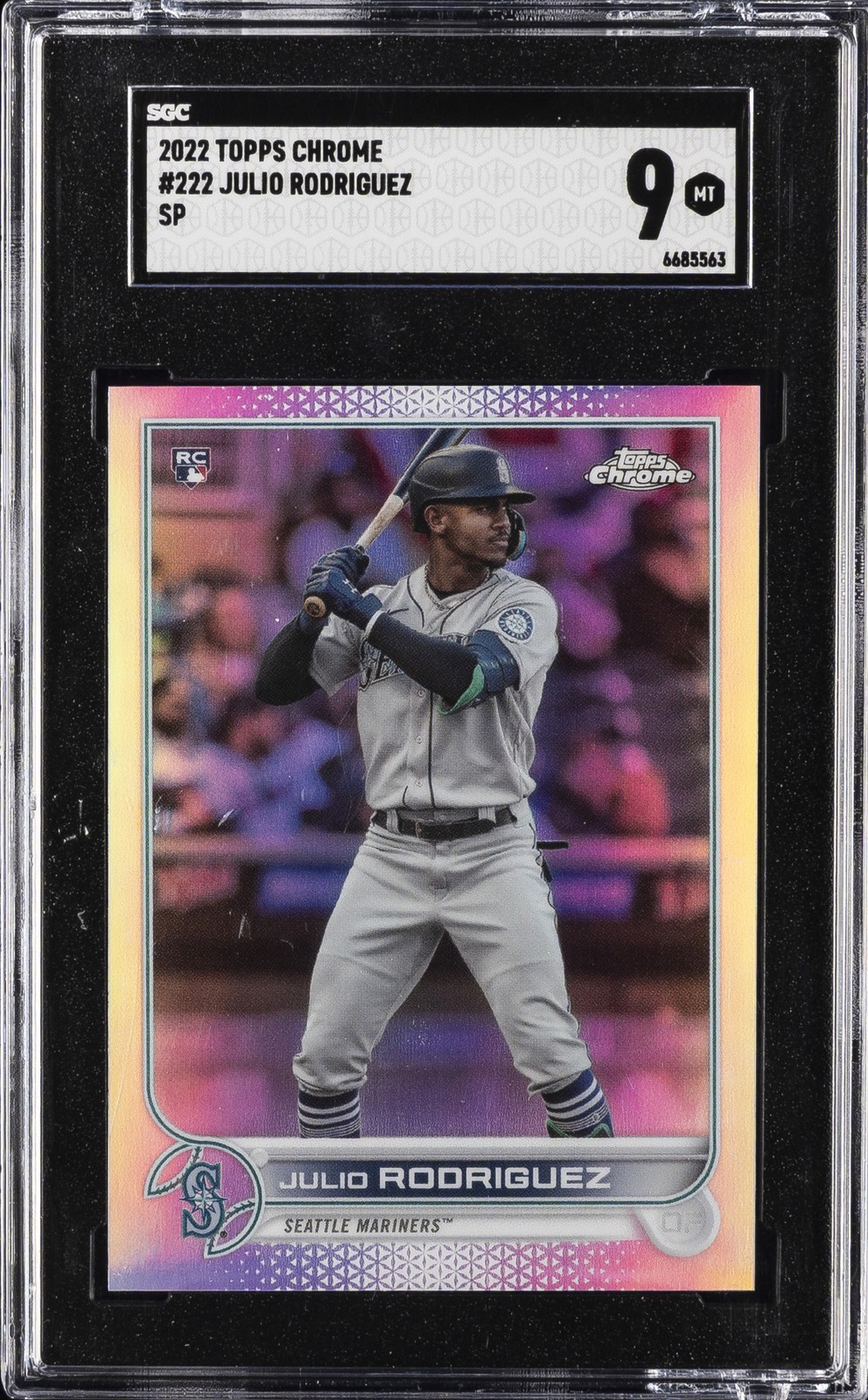 2022 TOPPS CHROME SP #222 JULIO RODRIGUEZ SGC 9