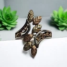 Black Hills 10K Gold & Sterling Vintage Ring  With Multi Color Gold Leaves Sz 6