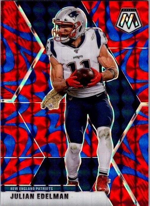 2020 Panini Mosaic #138 Julian Edelman Prizm Reactive Blue