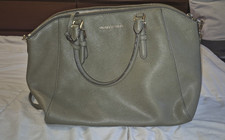Michael Kors Green Satchel Bag, Gold Hardware, Logo Charm Olive Green, OBO