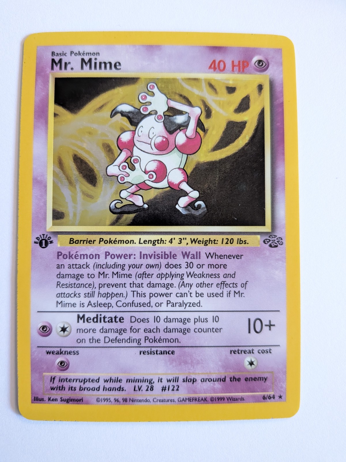 Pokémon TCG Mr. Mime Holo First Edition 6/64 Jungle NM