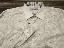 Robert Graham XL White Floral Abstract Print Long Sleeve Button Down Shirt