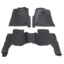 Floor Mats Liner For Toyota Tacoma Double Cab 2005-2015 Black Tpe 3pc Anti-slip