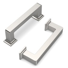10 Pack 3 Inch Hole Center Brushed Nickel Cabinet Pulls, 76mm Zinc Alloy Handle