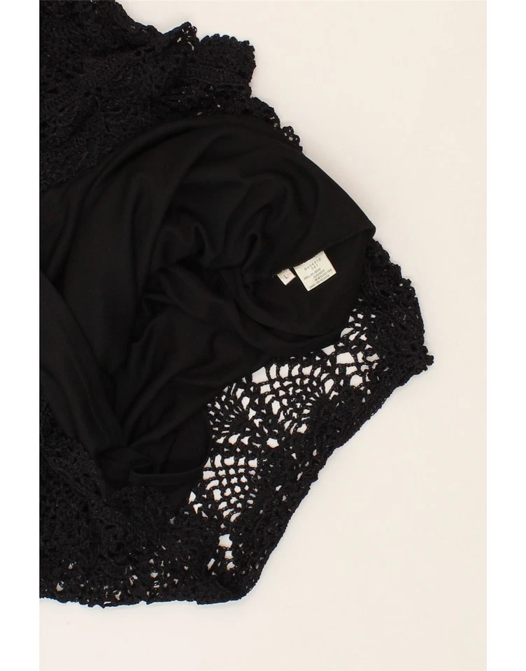 VIYELLA Womens Crochet Top UK 14 Large Black Viscose BH03 - Image 3 of 4