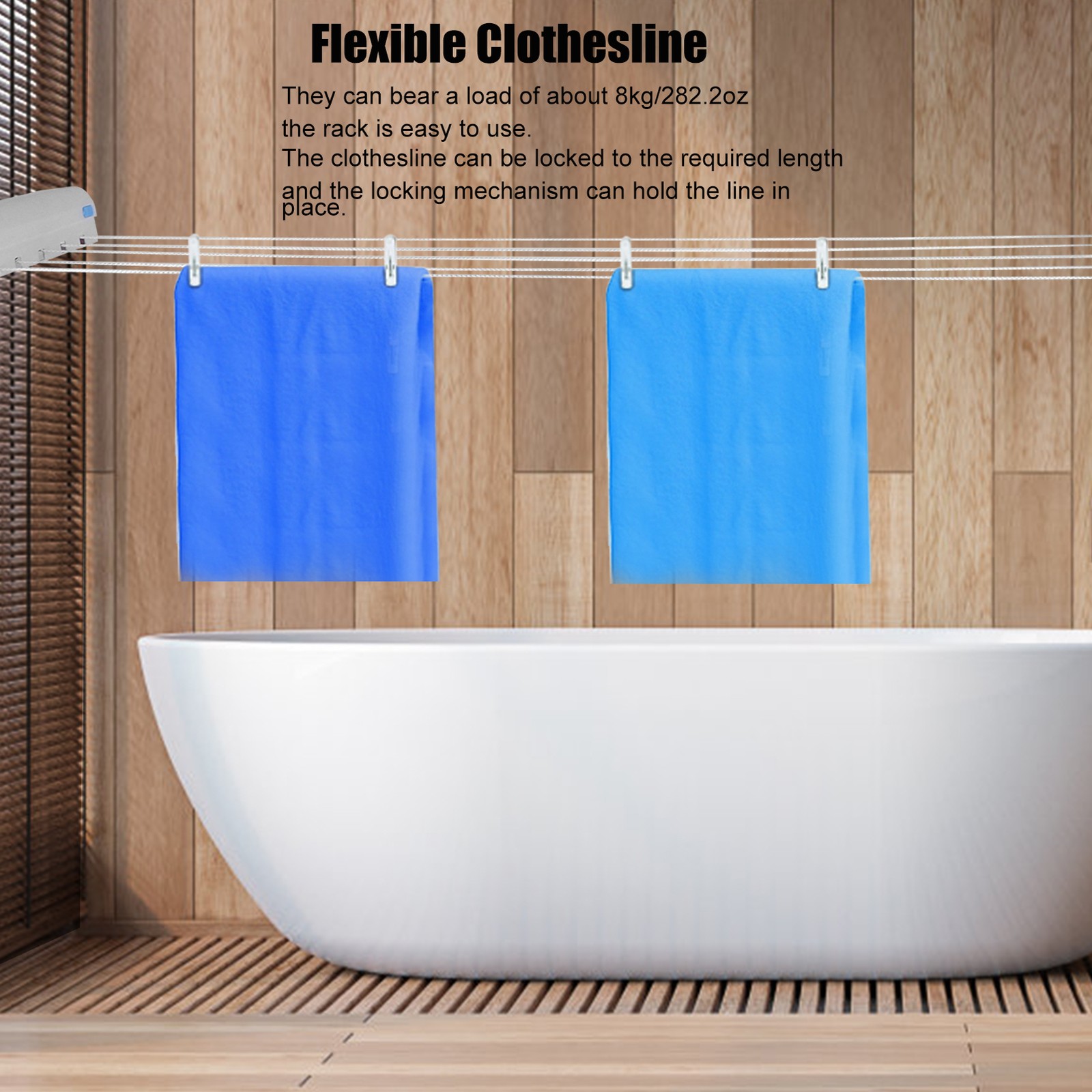 Telescopic Retractable Clothesline Clothes Drying Rope Hanger For Indoor Outdoor