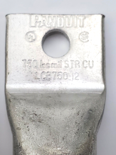Lot of 2 Panduit LCB750-12-6 Copper Crimp Lugs One Hole 750 MCM AWG 1/2" Stud - Picture 5 of 6
