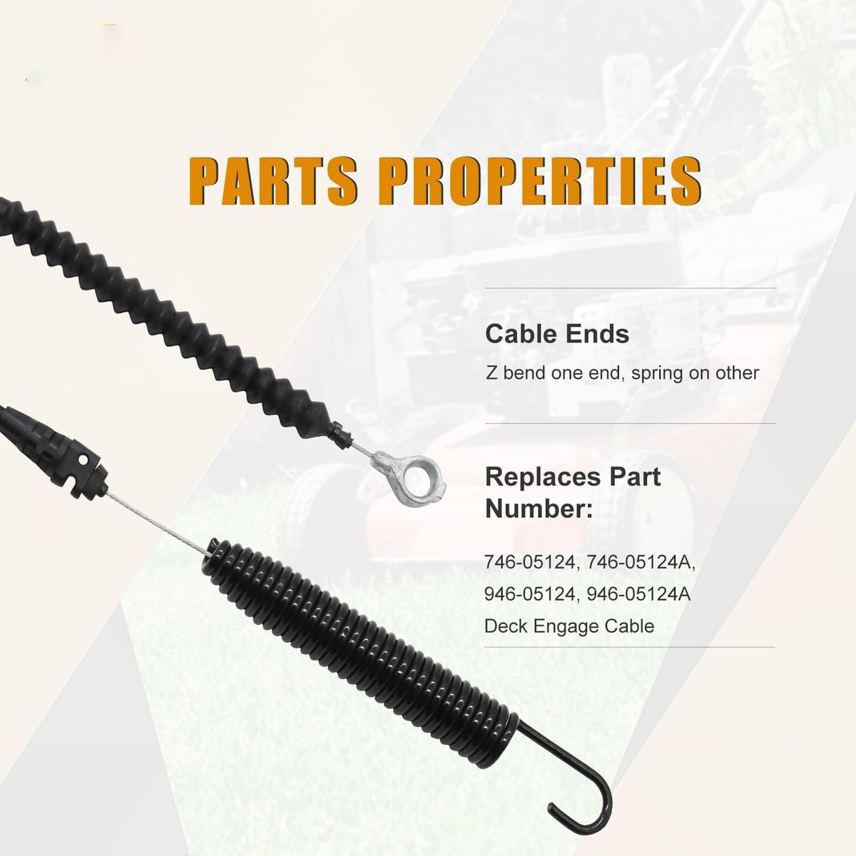 PTO ENGAGEMENT BLADE CABLE For TROY-BILT CUB CADET MTD 946-05124A