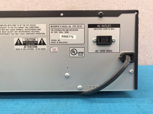 Sony STR-DE197 Audio Control Receiver Amplifier w/AM FM Tuner - Tested & Working - Picture 12 of 12