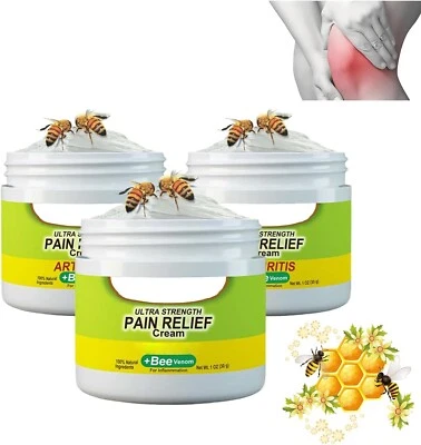 BRANDED 3PCS Bee Venom Cream for Arthritis, Joint Pain Relief, Ultra Strength Recovery