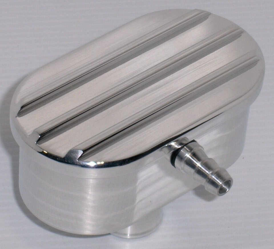 Finned Oval Polished Aluminum Valve Cover Air Breather PCV Valve Combo ...