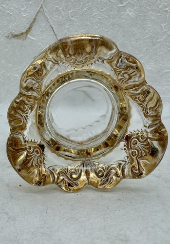 Antique Riverside Glass Co Empress Creamer Sugar Bowl Gold Clear USA EAPG c1899 - Picture 12 of 24