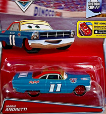 DISNEY PIXAR CARS "MARIO ANDRETTI" NEW IN PACKAGE, RED RIMS, SHIP WORLDWIDE