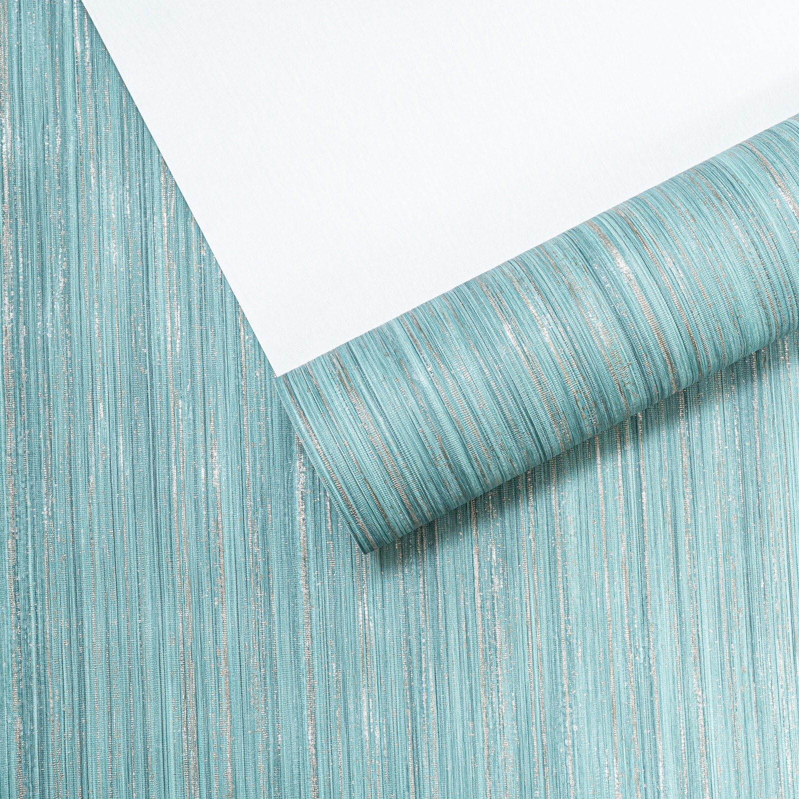 Teal Gold Stripe Wallpaper Textured Metallic Paste The Wall Slightly