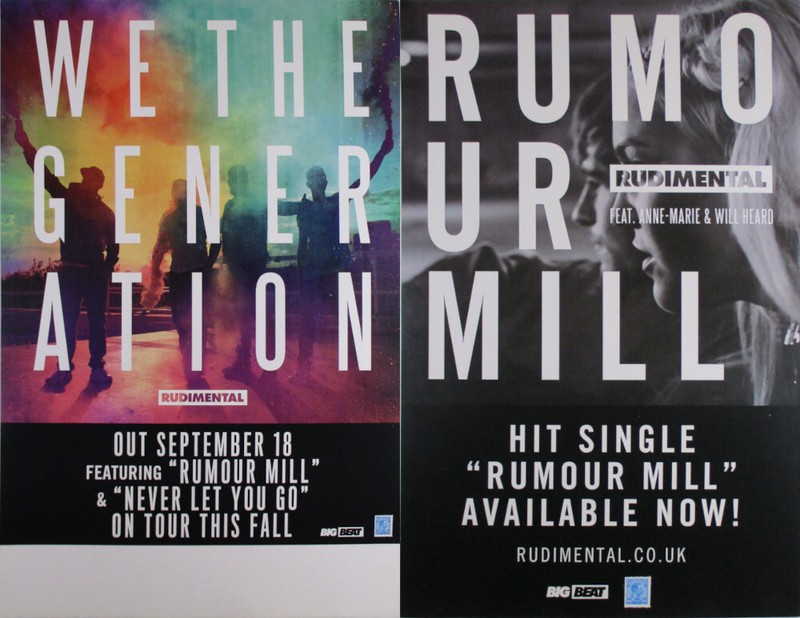 RUDIMENTAL We the Generation 2015 Album & Tour Poster 2-sided + FREE GIFT
