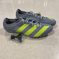 Adidas Sprintstar Track Shoes With Spikes N Tool, Men's Size 13 Gray, Yellow New