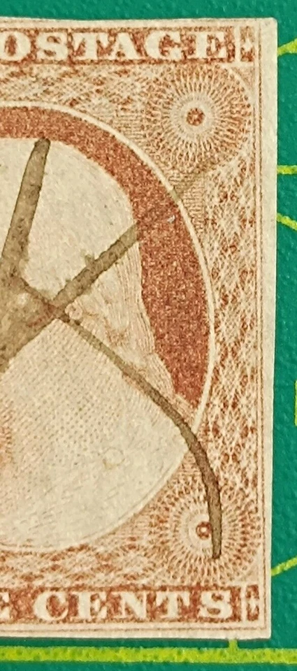 US Stamp 1851, Sc A10, #10A, 3c org brown Washington, Type II, Pen cancel, used - Image 4 of 4