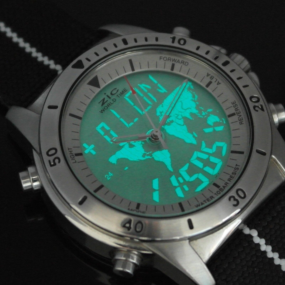 VINTAGE SEIKO ALBA ZiC DIGI-ANA WORLD-TIME NX04-0A20 MEN'S WATCH