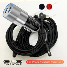 40W PD Fast Car Charger USB-C Type C Cable For iPhone 16 15 Pro Max Plus Samsung