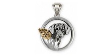 Rhodesian Ridgeback Angel Pendant Jewelry Silver And 14k Gold Handmade Dog Penda