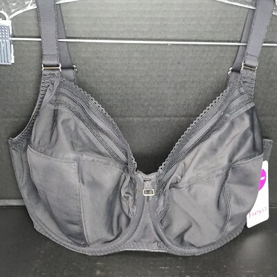 New FREYA Side Support size 34L Bra- Black-full busted,bust,figure,plus lingerie