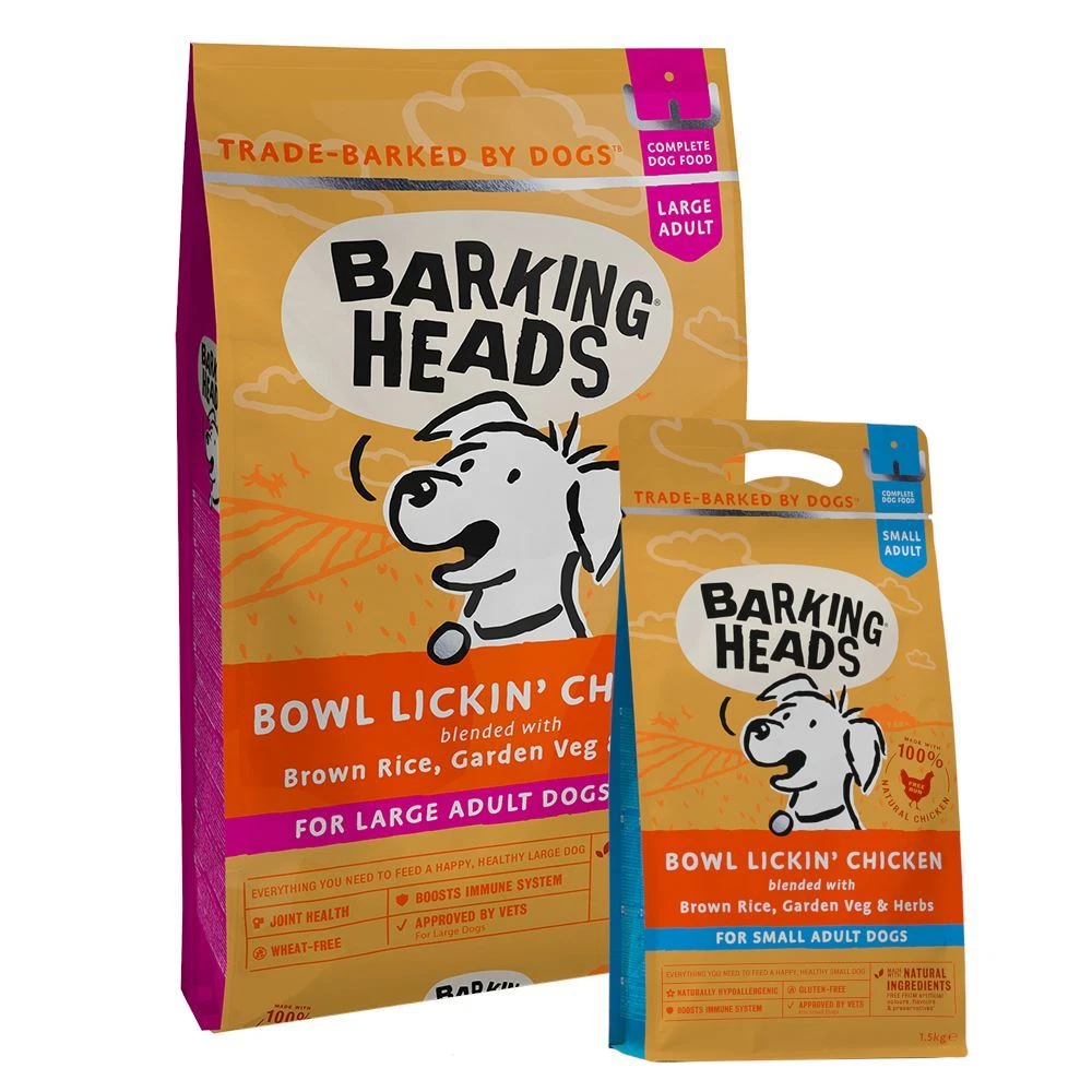 Barking Heads Bowl Licken Chicken Small & Large Breed 1.5kg/12kg Dry Dog Food