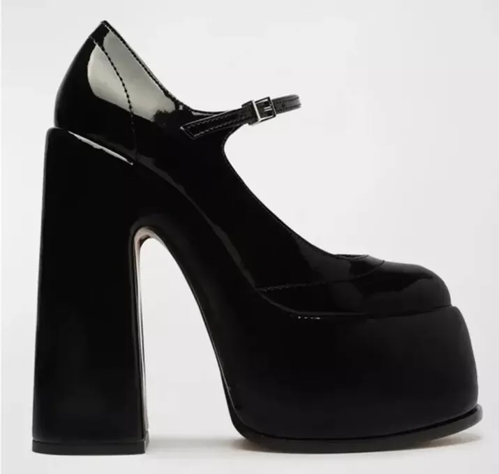 Schutz Black Patent Zayne Mary Jane Platform Pump Size 8.5 NEW eBay