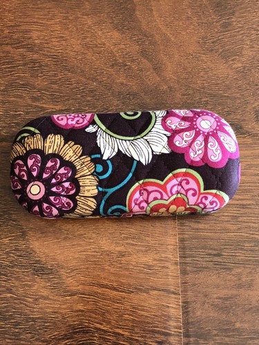 Vera Bradley MOD FLORAL PINK HARD EYEGLASS CASE Clamshell Holder Retired 