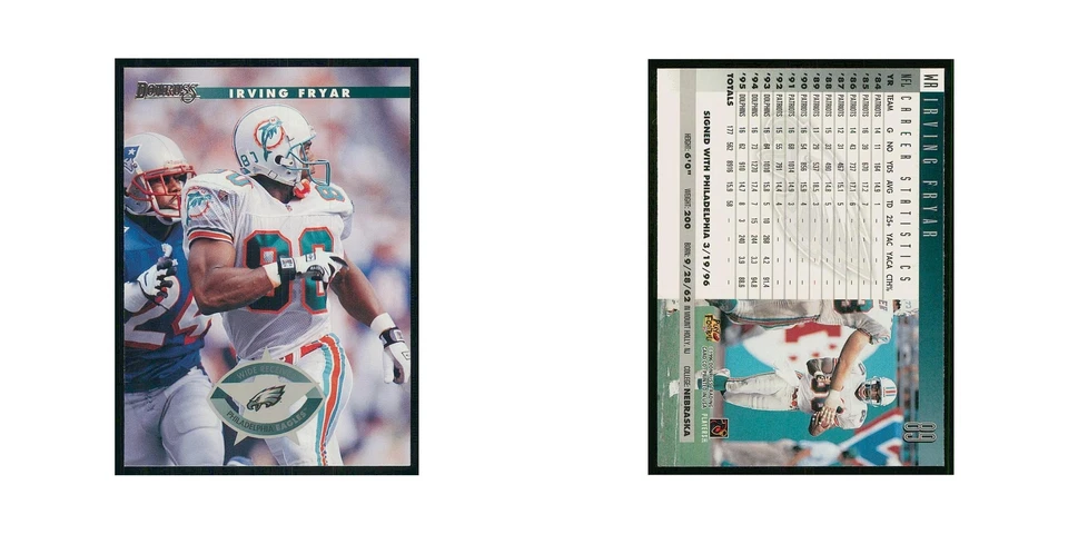 1996 Donruss Irving Fryar Dolphins #89 - Image 3 of 3