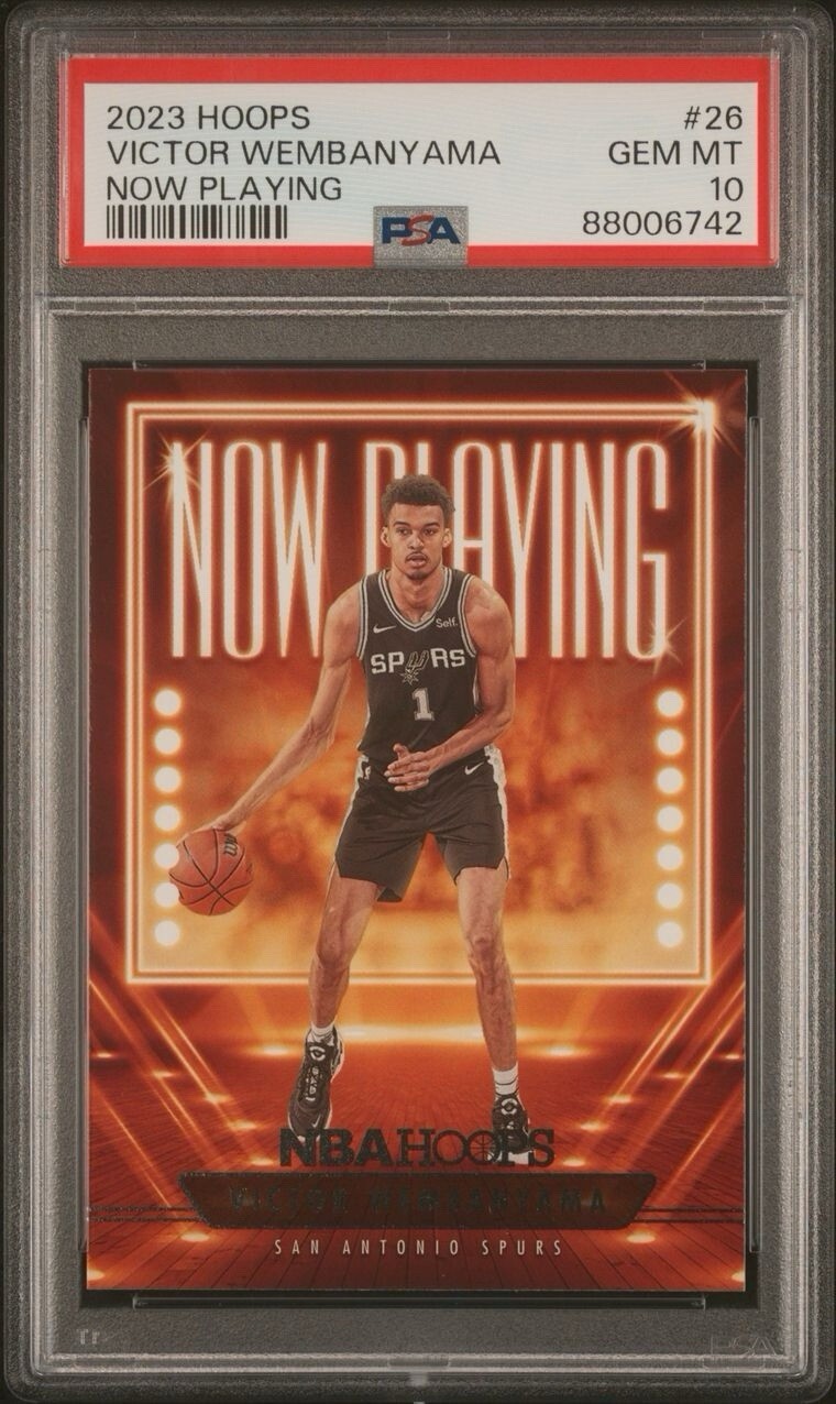 Victor Wembanyama Rookie 2023-24 Hoops Now Playing #26 PSA 10 Gem Mint Spurs