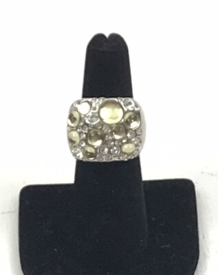 Lia Sophia ''Rock Candy'' Cut Crystals Silver Tone Cluster Ring Size 9