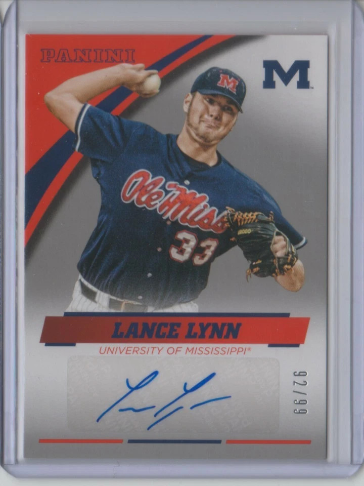 Panini Collegiate Ole Miss 2016 autógrafo plateado Lance Lynn/99 automático - plano envío y devolución Foto 3 de 3
