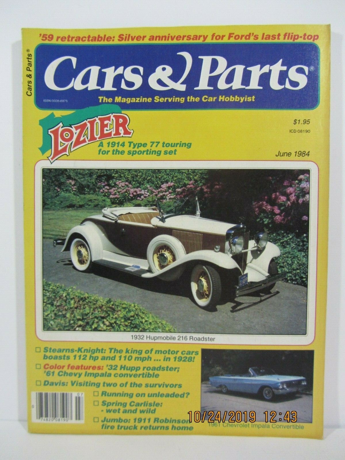 Cars & Parts Magazine June 1984 , 1932 Hupmobile 216 Roadster (1019
