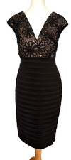 Phase Eight Black Evening Occasion Formal Dress Size 14 Embroidered Sequin