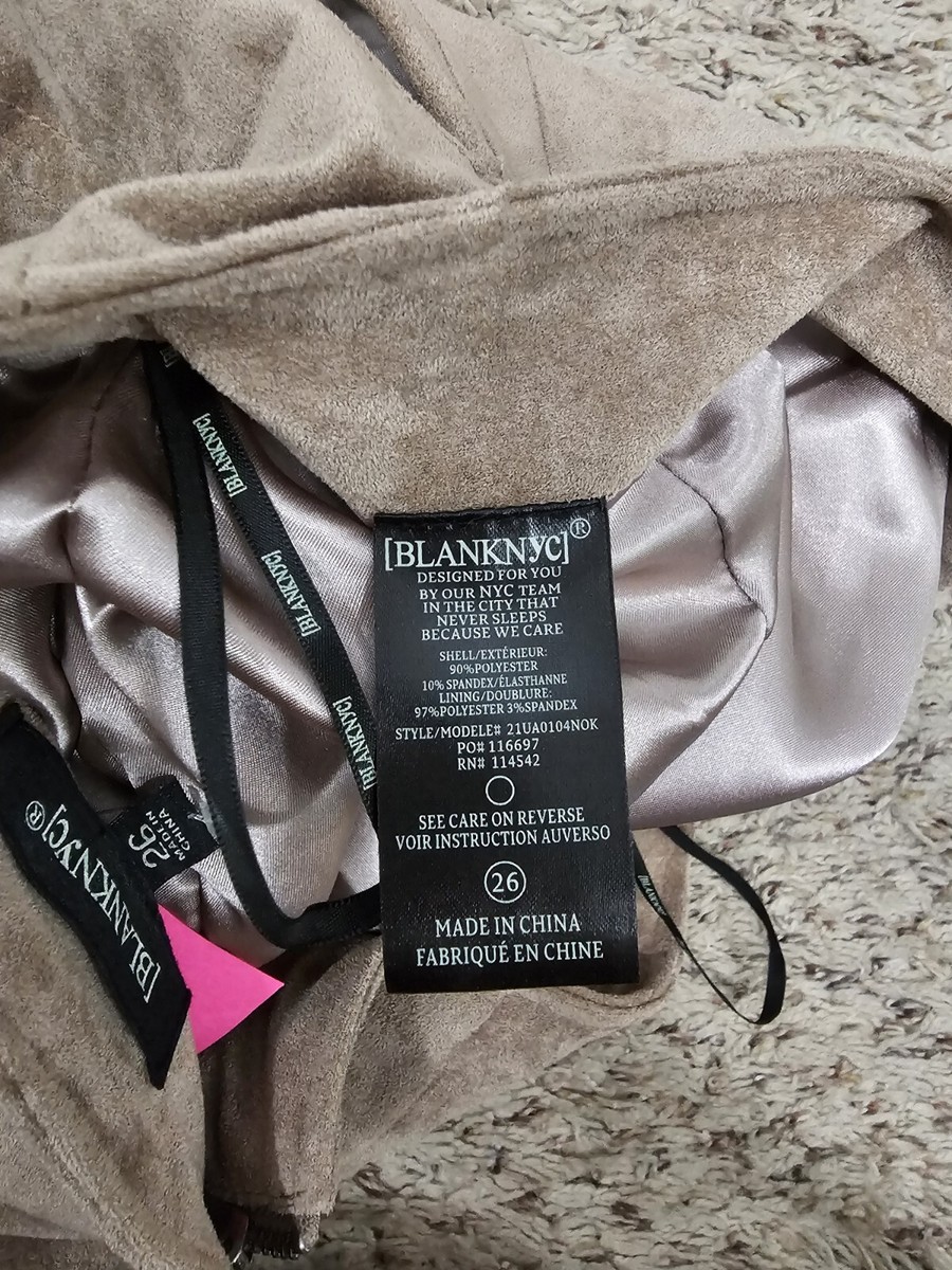 Blank NYC Leather Suede Brown Classic Modern Mini Skirt Women's 26