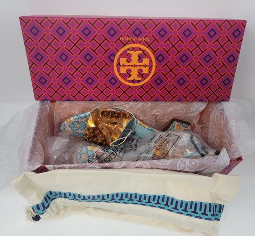 Tory Burch Annette Fleck Blumendruck Pailletten 45 mm Sandale Pantoletten Größe 7,5 - Bild 11 von 12