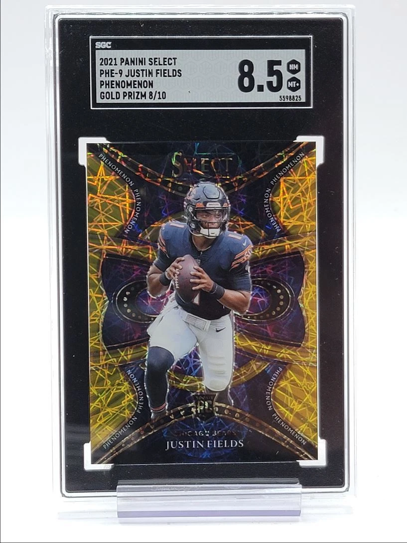 Justin Fields Panini Select Phenomenon #PHE9 Gold Prizm