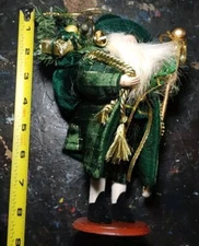 Santa Figure with Staff & Bag Of Presents With Green Robe - Many Christmas Items