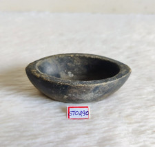 Vintage Primitive Handmade Black Stone Mortar Decorative Collectible STO290