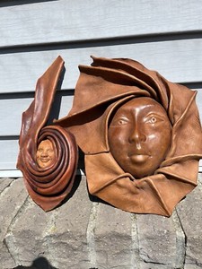 2   Leather Wall Art- Faces