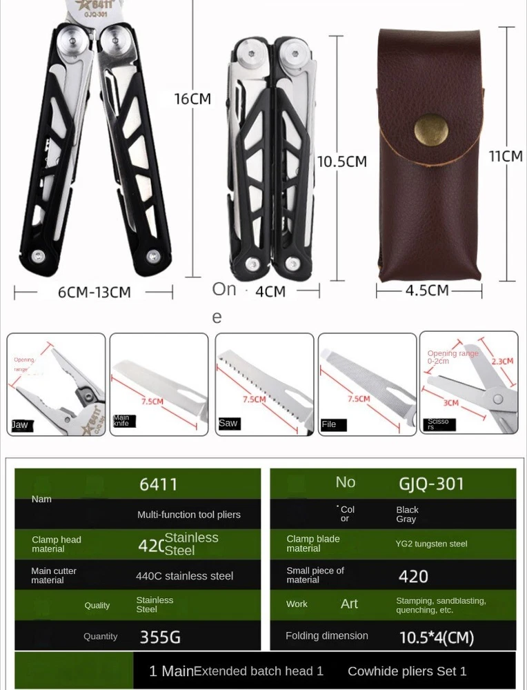 Multi Tool Pliers Outdoor Carry Multi Pliers Folding Pliers Scissors