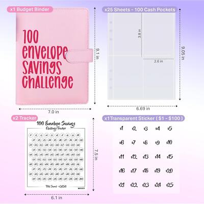 Envelop Savings Challenge Book, Saving Booklet
