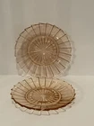 Jeannette Pink Sierra/Pinwheel Depression Glass 5 & 1/2 Inch Plates (2)